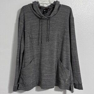 Spyder Active Hoodie Men XXL Gray‎ Pullover Long Sleeve Thumb Holes Stretch